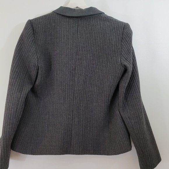 Judith & Charles Wool Suit Jacket/ with knit sleeves and back - Picture 2 of 8